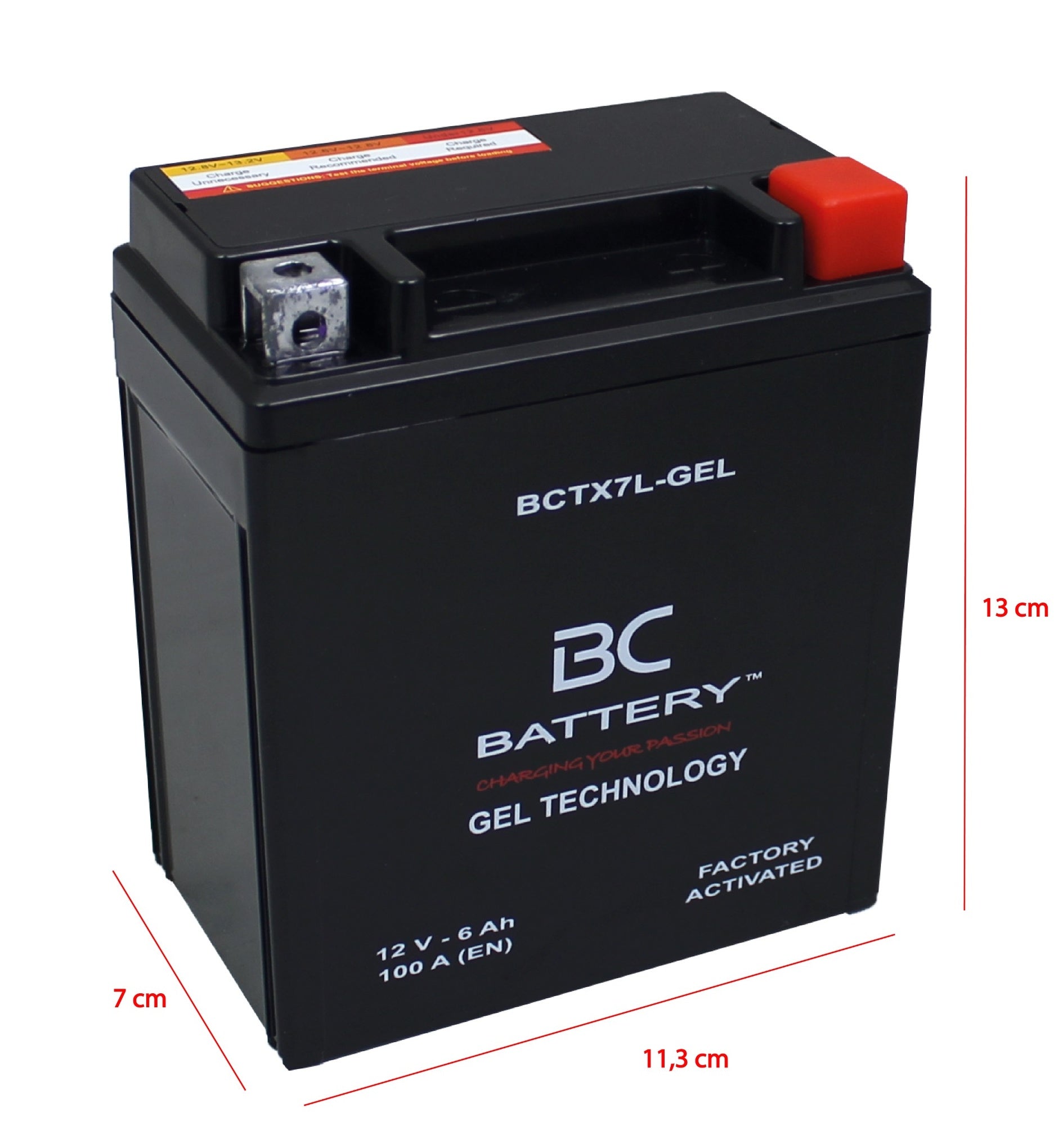 BCTX7L-GEL| Batteria Moto al GEL, YTX7L-BS, 12V, 6Ah, CCA: 100Amp, 113x70x130mm - BC Battery Italian Official Website